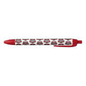 Stylo Noir Pentagramme aux roses rouges (Bas)