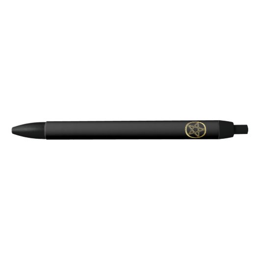 Stylo Noir Pentagramme doré (Devant)