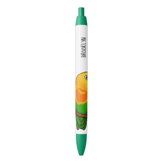 Stylo Noir Perroquet de caricature mignon lovebird (devant Vertical)