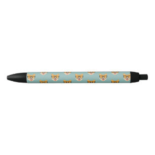Stylo Noir Persolanisé Funny Hipster Corgi