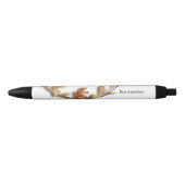 Stylo Noir Personalized Elegant Floral Name Pen (Devant)