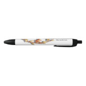 Stylo Noir Personalized Elegant Floral Name Pen (Bas)