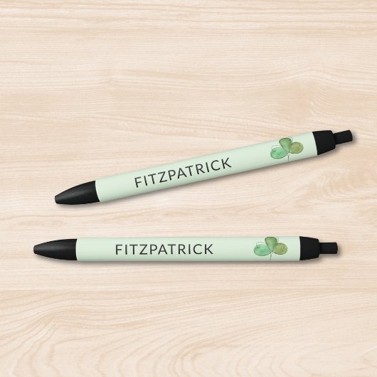 Stylo Noir Personalized Green Shamrock Irish Heritage