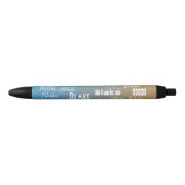 Stylo Noir Personalized Name Blue peach sunset   (Devant)
