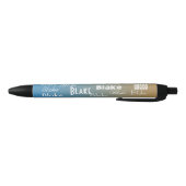 Stylo Noir Personalized Name Blue peach sunset   (Bas)
