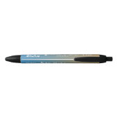 Stylo Noir Personalized Name Blue peach sunset   (Dos)