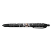Stylo Noir Personalized Photo with Pearls Circle on Black (Bas)