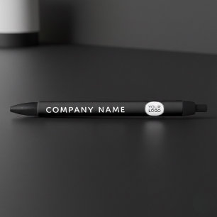 Stylo noir personnalisé avec logo de l'entreprise 