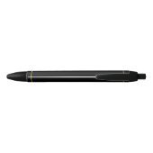 Stylo Noir Personnalisé Black Faux Gold Nom Modèle simple ten (Dos)