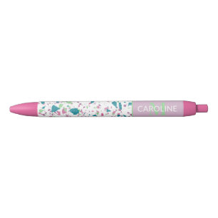 Stylo Noir Personnalisé Lumière Turquoise Bleu Vert Rose Viol