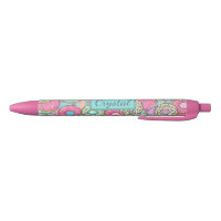 Personnalisé Nom & Couleur Cute Pastel Donuts & Sp