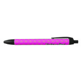 Stylo Noir Personnalisé | PINK avec | Gold Stars (Haut)