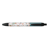 Stylo Noir Personnalisé Turquoise Bleu Vert Orange Terrazzo A (Dos)