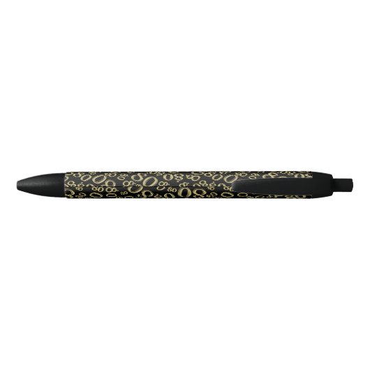 Stylo Noir Personnaliser 80e cadeau d'anniversaire Gold/Black (Dos)