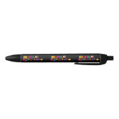 Stylo Noir Personnaliser coloré merci thème noir (Bas)