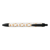 Stylo Noir Personnaliser Cool fun pizza tranches motif blanc (Dos)