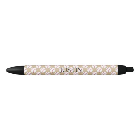 Stylo Noir Personnaliser le Motif de base-ball (Devant)