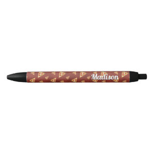 Stylo Noir Personnaliser les tranches de pizza Cool motif rou