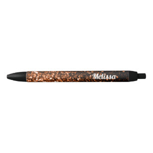 Stylo Noir Personnalisez les étincelles en bronze de parties