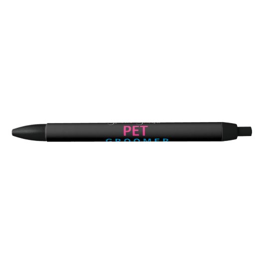 Stylo Noir PET toiletteur, chien marcheur, designer artiste (Devant)
