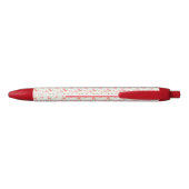 Stylo Noir Petite Fleurs rouges minuscules (Dos)