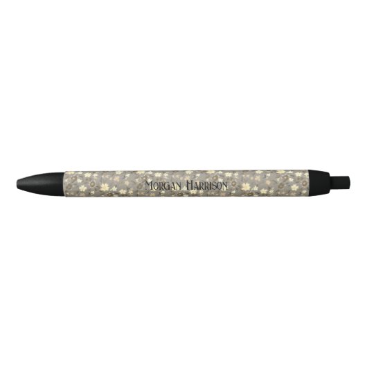 Stylo Noir petites fleurs (Devant)