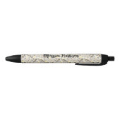 Stylo Noir petites fleurs (Bas)