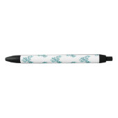Stylo Noir Phoenix bleu se lève sur blanc (Devant)
