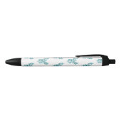 Stylo Noir Phoenix bleu se lève sur blanc (Haut)