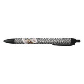 Stylo Noir Photo avec Modern Chevron Pattern and Custom Nom (Bas)