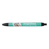 Stylo Noir Photo avec Modern Chevron Pattern and Custom Nom (Devant)