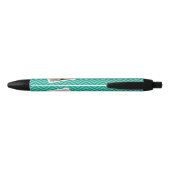 Stylo Noir Photo avec Modern Chevron Pattern and Custom Nom (Dos)