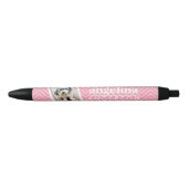 Stylo Noir Photo avec Modern Chevron Pattern and Custom Nom (Devant)