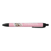 Stylo Noir Photo avec Modern Chevron Pattern and Custom Nom (Bas)