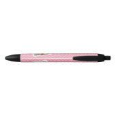 Stylo Noir Photo avec Modern Chevron Pattern and Custom Nom (Dos)