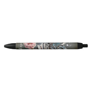 Stylo Noir Piano Steampunk avec coeur