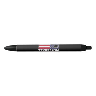 Stylo Noir Pickleball Drapeau Américain Drôle Amateur de Pick
