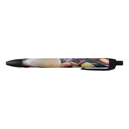 Stylo Noir Pierres colorées (Bas)