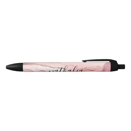 Stylo Noir Pile Parties scintillant or Rose classique  (Haut)