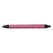Stylo Noir Pile rose avec des coeurs (Devant)