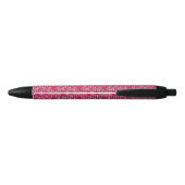 Stylo Noir Pile rose avec des coeurs (Dos)