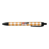 Stylo Noir Pilgrim owl on Orange Plaid - Happy Thanksgiving (Bas)