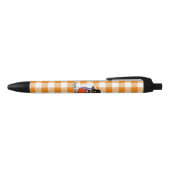 Stylo Noir Pilgrim owl on Orange Plaid - Happy Thanksgiving (Haut)