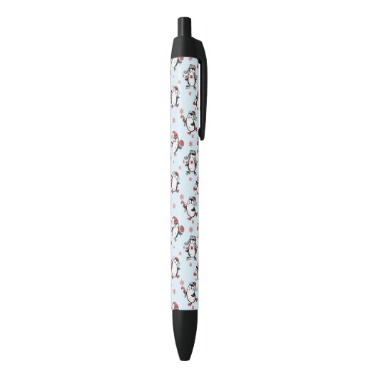 Stylo Noir Pingouin de vacances (Bas (Vertical))