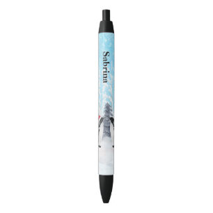 Stylo Noir Pingouin personnalisable