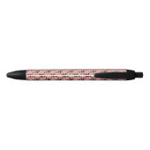 Stylo Noir Pink and Gold Floral Pen (Dos)