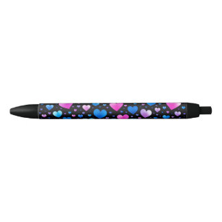 Stylo Noir Pink & Blue Glowing Hearts