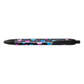 Stylo Noir Pink & Blue Glowing Hearts (Dos)