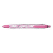 Stylo Noir Pink Butterfly Cute Kawaii Personalized Pen (Dos)