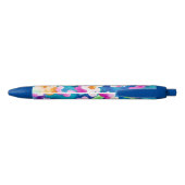Stylo Noir Pink et joli motif floral (Dos)